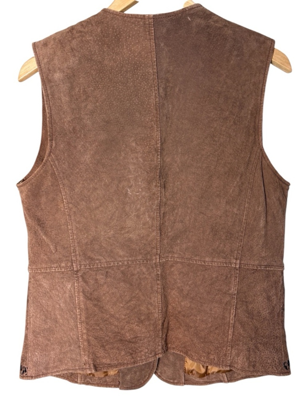 VTG Dark Brown Suede Leather Embroidered Vest Sz M Fairy Coachella Renaissance - Picture 3 of 11